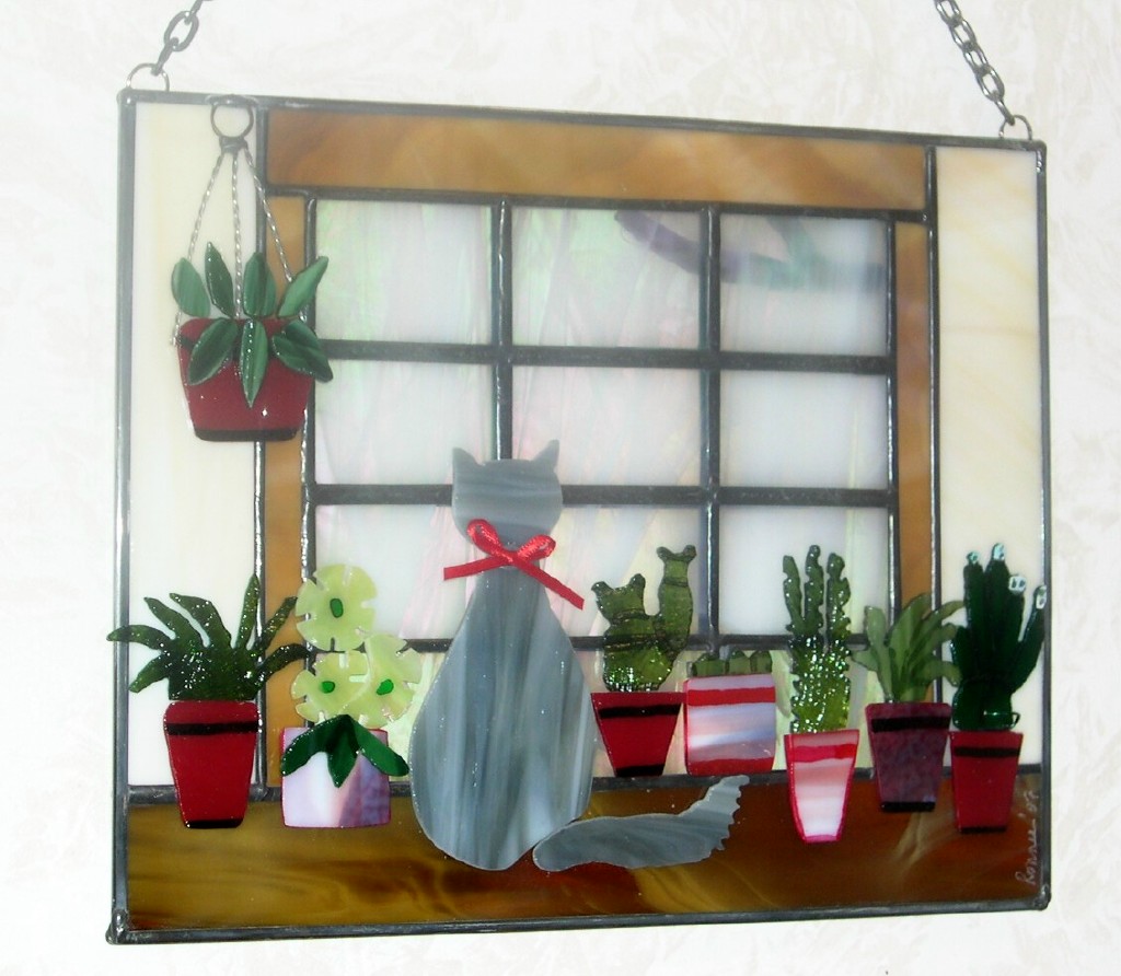 Cat with Plants